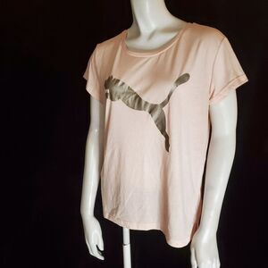 Puma Pink & Silver Short Sleeve Tee Shirt (S)